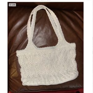 The Sak white crochet shoulder bag